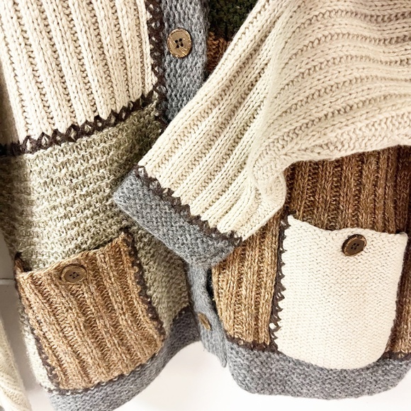 Northern Isles Patchwork Cardigan Patch Pocket Grannie Size Medium - Picture 6 of 11